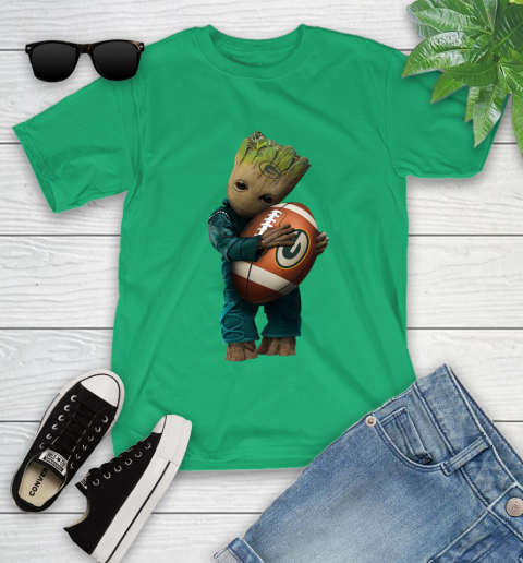 NFL Groot Guardians Of The Galaxy Football Sports Green Bay Packers Youth T-Shirt 6