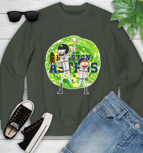 MLB Houston Astros Rick And Morty Commissioner's Trophy Baseball Sports Youth Sweatshirt 10