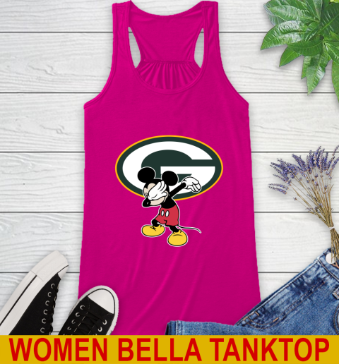 Green Bay Packers NFL Football Dabbing Mickey Disney Sports Racerback Tank 8