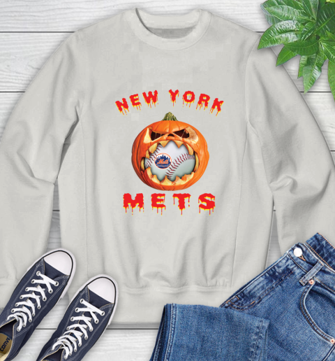 MLB New York Mets Halloween Pumpkin Baseball Sports Sweatshirt 12