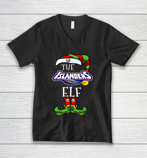 New York Islanders Christmas ELF Funny NHL V-Neck T-Shirt