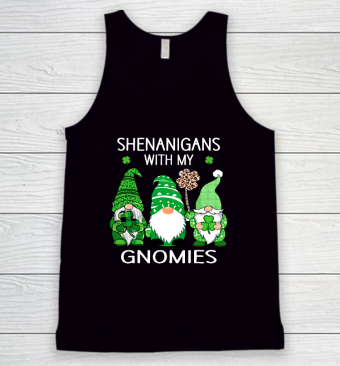 St Patricks Day Lucky Shamrock Leopard Gnomes Irish Tank Top