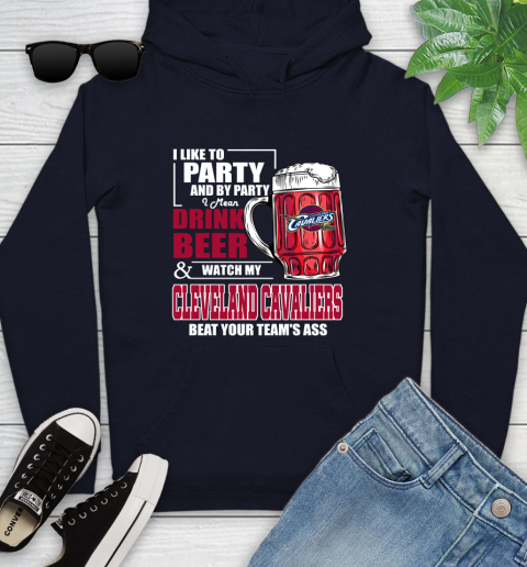 NBA Drink Beer and Watch My Cleveland Cavaliers Beat Your Team's Ass Basketball Youth Hoodie 3