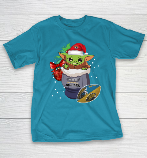 Jacksonville Jaguars Christmas Baby Yoda Star Wars Funny Happy NFL T-Shirt 8