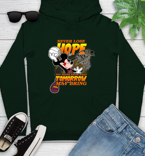 Cleveland Cavaliers NBA Basketball Mickey Disney Never Lose Hope Youth Hoodie 14
