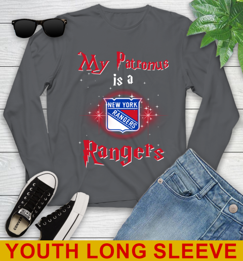 NHL Hockey Harry Potter My Patronus Is A New York Rangers Youth Long Sleeve 9