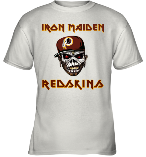 NFL Washington Redskins Iron Maiden Rock Band Music Football Sports pBXQm2lU2UO youth t shirt 26 95 151514 front white