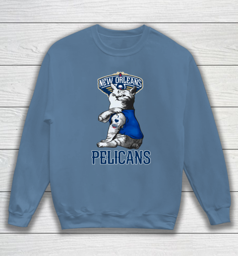 NBA Basketball My Cat Loves New Orleans Pelicans Sweatshirt 6