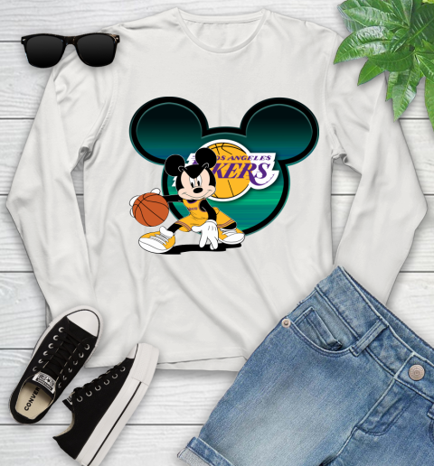 NBA Los Angeles Lakers Mickey Mouse Disney Basketball Youth Long Sleeve - Image 13