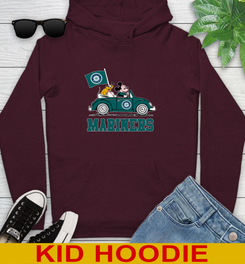 MLB Baseball Seattle Mariners Pluto Mickey Driving Disney Shirt Youth Hoodie 7