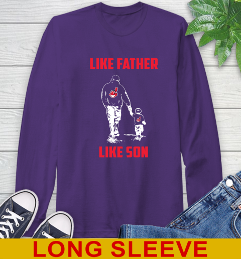 Cleveland Indians MLB Baseball Like Father Like Son Sports Long Sleeve T-Shirt 5