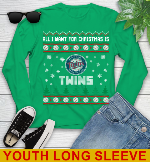 MLB All I Want For Christmas Is Minnesota Twins Baseball Sports 123