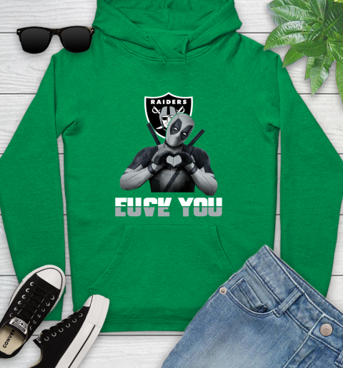 NHL Oakland Raiders Deadpool Love You Fuck You Football Sports Youth Hoodie 9