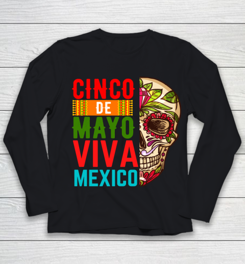 Cinco De Mayo Viva Mexico Skull Youth Long Sleeve