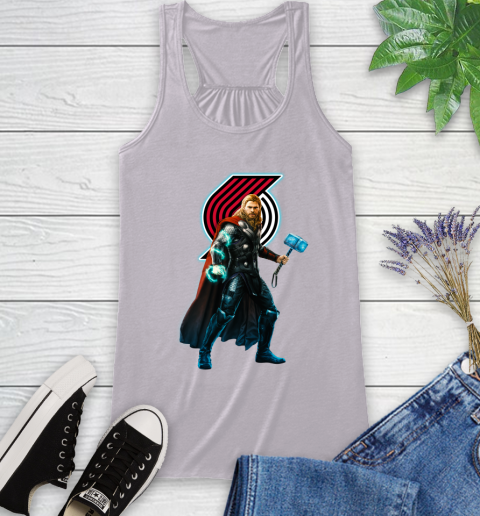 NBA Thor Avengers Endgame Basketball Portland Trail Blazers Racerback Tank 5