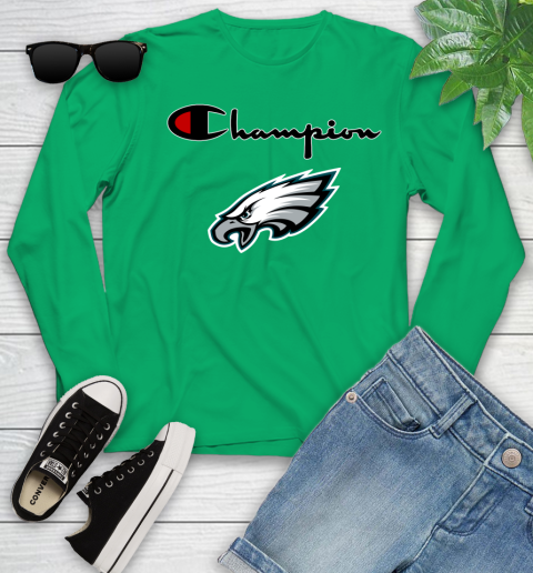 NFL Football Philadelphia Eagles Champion Shirt Youth Long Sleeve 4