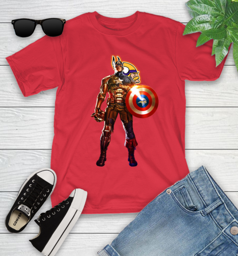 NFL Captain America Marvel Avengers Endgame Football Sports Minnesota Vikings Youth T-Shirt 10