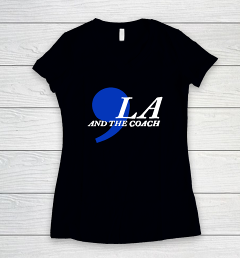 Harris Walz 2024 Comma La and The Coach Women's V-Neck T-Shirt