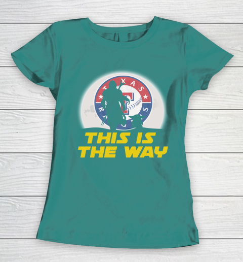 Texas Rangers MLB Baseball Star Wars Yoda And Mandalorian This Is The Way Women's T-Shirt 10