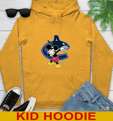 Vancouver Canucks NHL Hockey Dabbing Mickey Disney Sports Youth Hoodie 3