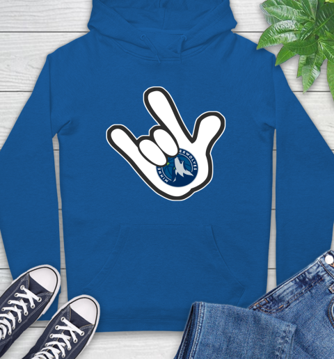 Minnesota Timberwolves NBA Basketball Mickey Rock Hand Disney Hoodie 9