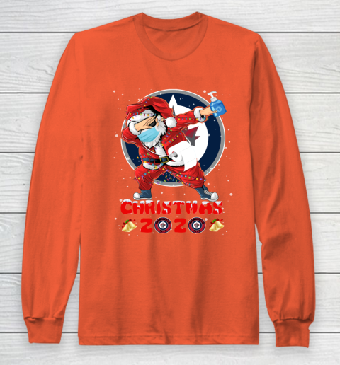 Winnipeg Jets Funny Santa Claus Dabbing Christmas 2020 NHL Long Sleeve T-Shirt 3