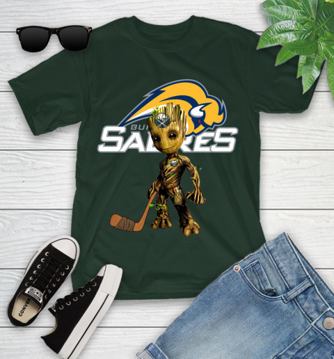 Buffalo Sabres NHL Hockey Groot Marvel Guardians Of The Galaxy Youth T-Shirt 5