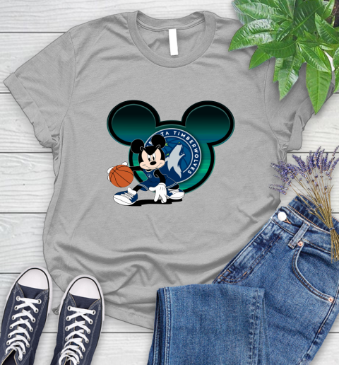 NBA Minnesota Timberwolves Mickey Mouse Disney Basketball Women's T-Shirt 5