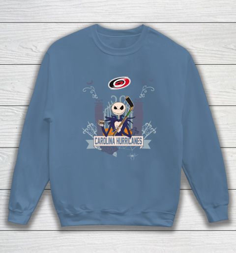 NHL Carolina Hurricanes Hockey Jack Skellington Halloween Sweatshirt 6