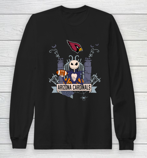 NFL Arizona Cardinals Football Jack Skellington Halloween Long Sleeve T-Shirt