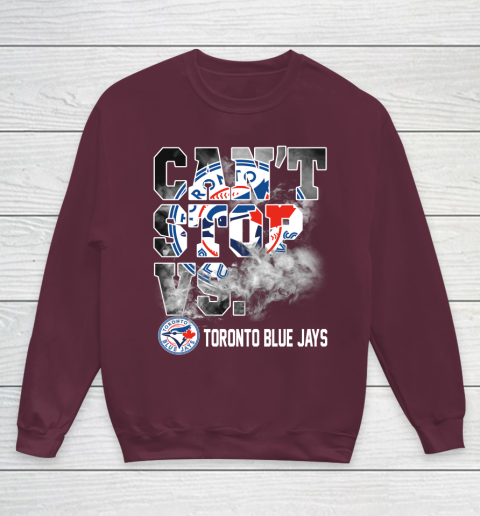 MLB Toronto Blue Jays Baseball Can't Stop Vs Blue Jays Youth Sweatshirt 4