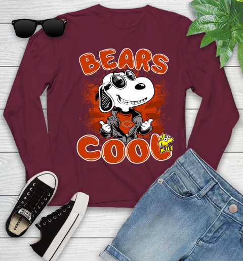 NFL Football Chicago Bears Cool Snoopy Shirt Youth Long Sleeve 5