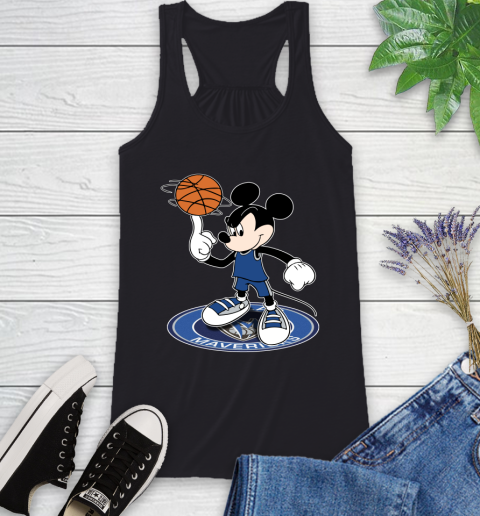 NBA Basketball Dallas Mavericks Cheerful Mickey Disney Shirt Racerback Tank