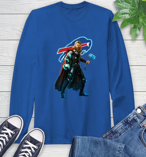 NFL Thor Avengers Endgame Football Buffalo Bills Long Sleeve T-Shirt 9