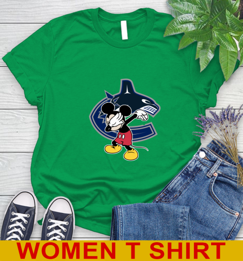Vancouver Canucks NHL Hockey Dabbing Mickey Disney Sports Women's T-Shirt 6