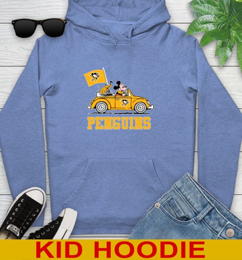 NHL Hockey Pittsburgh Penguins Pluto Mickey Driving Disney Shirt Youth Hoodie 12