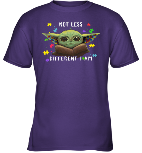 ngxv not less different i am baby yoda autism awareness shirts youth t shirt 26 front purple