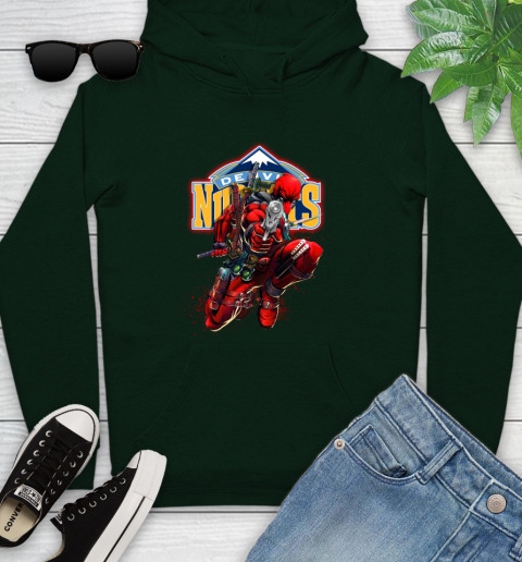 NBA Deadpool Marvel Comics Sports Basketball Denver Nuggets Youth Hoodie 13