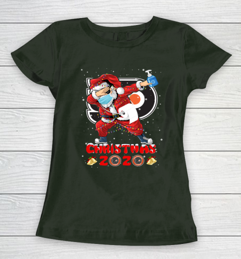 Philadelphia Flyers Funny Santa Claus Dabbing Christmas 2020 NHL Women's T-Shirt 4