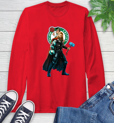 NBA Thor Avengers Endgame Basketball Boston Celtics Long Sleeve T-Shirt 10