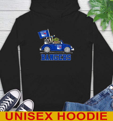 NHL Hockey New York Rangers Darth Vader Baby Yoda Driving Star Wars Shirt Hoodie 2