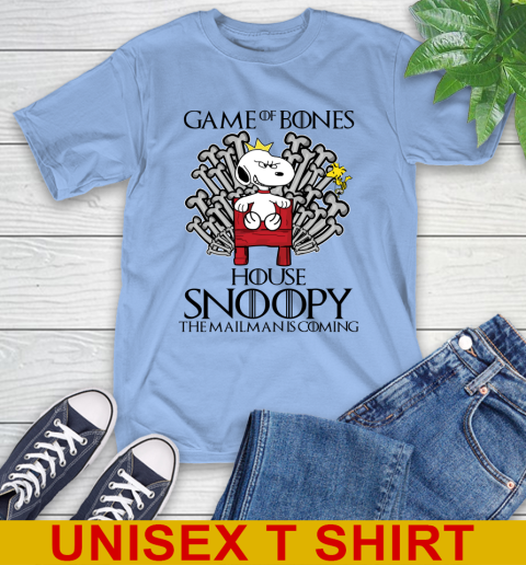 Game of bones house snoopy the mailman is coming tshirt 11