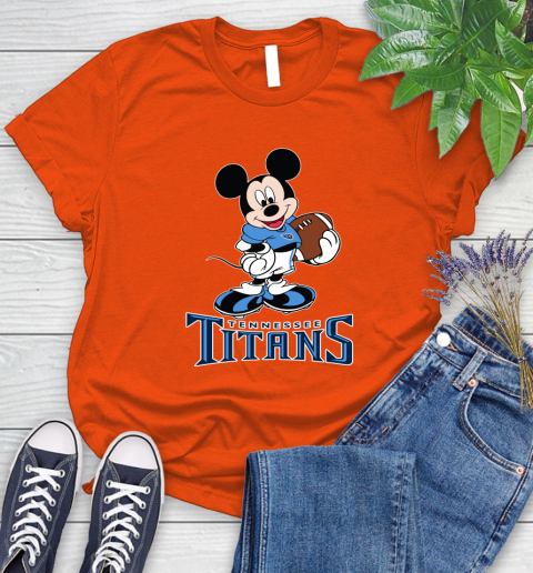 NFL Football Tennessee Titans Cheerful Mickey Mouse Shirt Women's T-Shirt 4