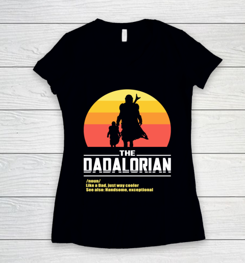 The Dadalorian Fathers Day Funny Women's V-Neck T-Shirt