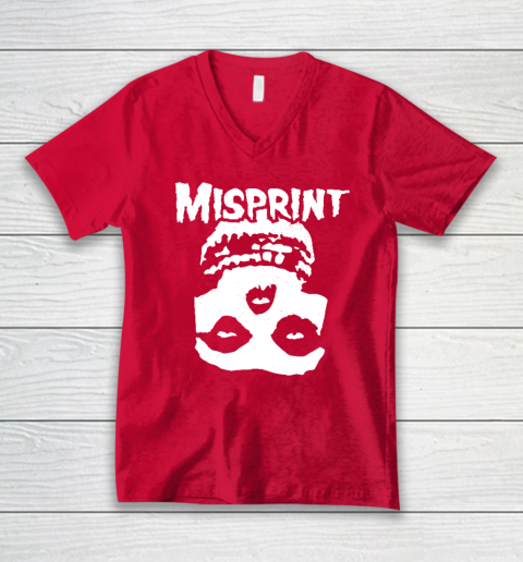 Misprint Skull Funny Misfit V-Neck T-Shirt - Image 6
