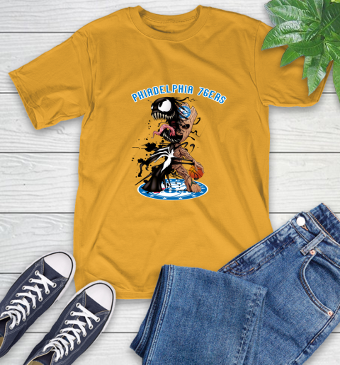 NBA Philadelphia 76ers Basketball Venom Groot Guardians Of The Galaxy T-Shirt 3