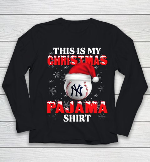 New York Yankees This Is My Christmas Pajama Shirt MLB Youth Long Sleeve