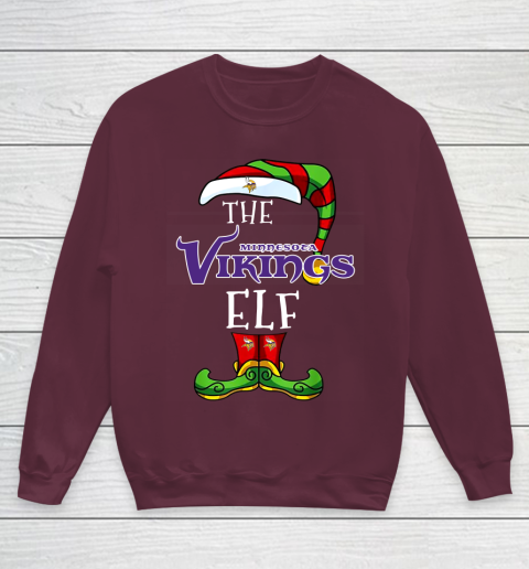 Minnesota Vikings Christmas ELF Funny NFL Youth Sweatshirt 4