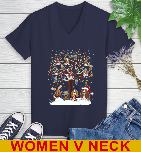 Basset hound dog pet lover light christmas tree shirt 84