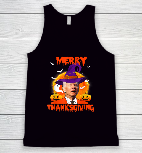 Funny Joe Biden Merry Thanksgiving Confused Happy Halloween Tank Top